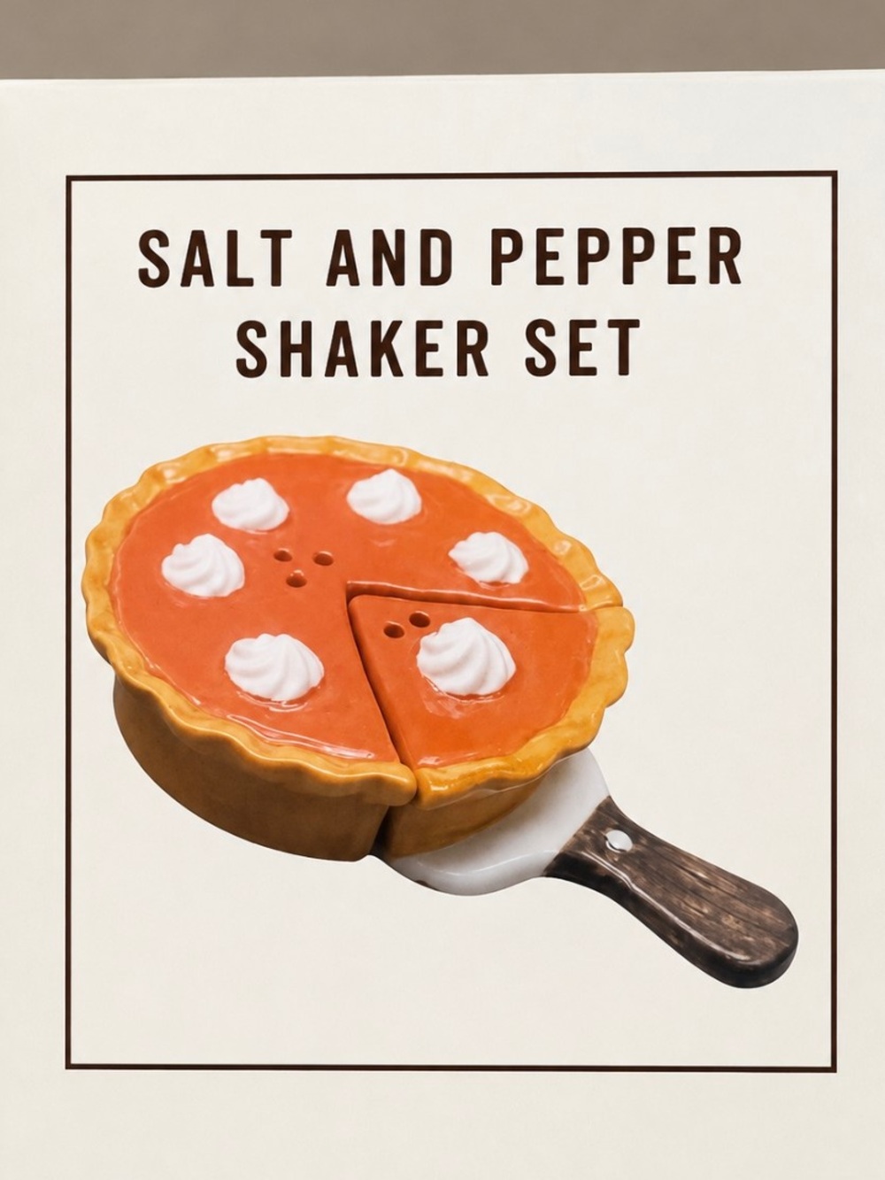 Pumpkin Pie Slice Salt and Pepper Shaker Set - Orange Pie Design